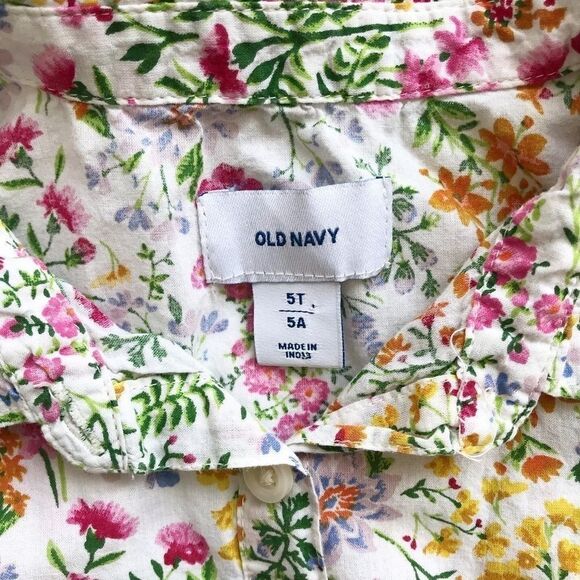 Old Navy floral print peplum button blouse EUC 5T - Picture 3 of 4